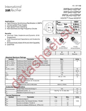 IRFB4310ZPBF datasheet  